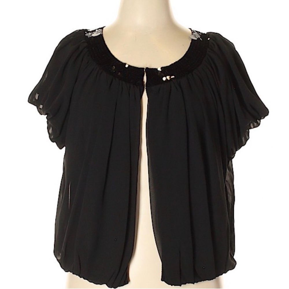 Vintage Black Sequin Women's Cardigan